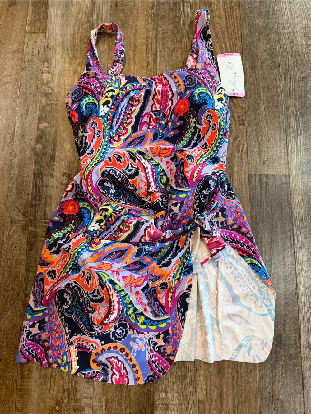 Anne Cole Multicolor Paisley One-Piece Swimdress swimsuit Sz small